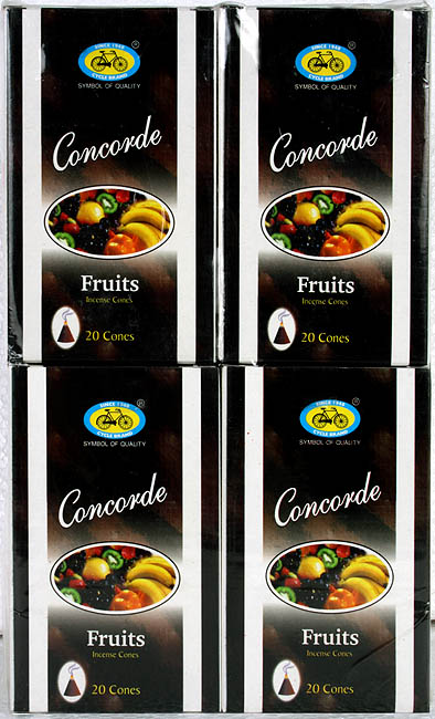 Fruits Incense Cones - Concorde (Pack of 4 Packets)