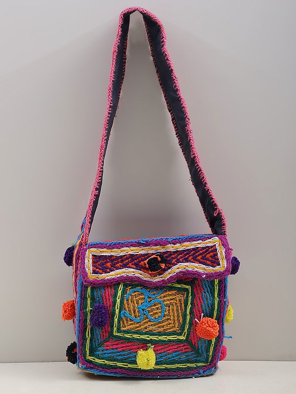 Om Bag With Vibrant Knit Pattern from Haridwar