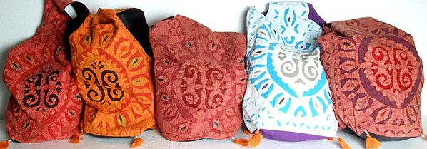 Lot of Five Jhola Bags with Cutwork