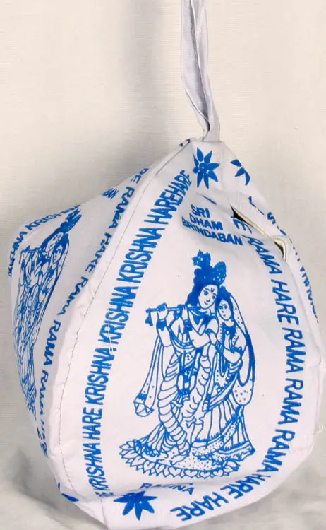 Lavender Printed Radha Krishna Rosary (Mala) Bag