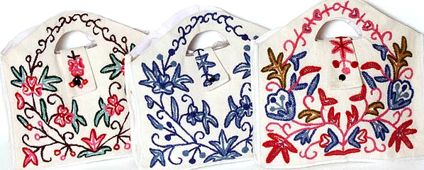 Lot of Three Satchel Bags with Aari Embroidery