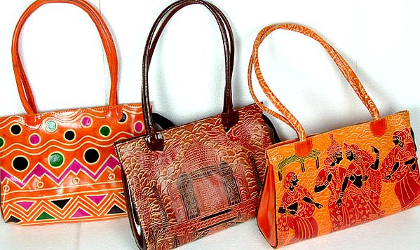 Assorted Lot of Three Shantiniketan Bags