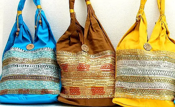 Lot of Three Gota Shoulder Bags with Sequins
