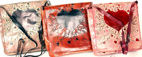 Lot of Three Double Handle Valentine Shantiniketan Bags