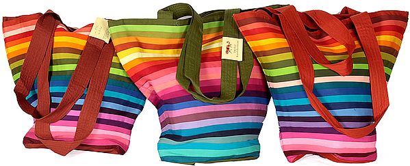 Lot of Three Rainbow Shoulder Bags from Ranthambore