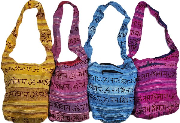 Lot of Four Om Namah Shivai Jhola Bags