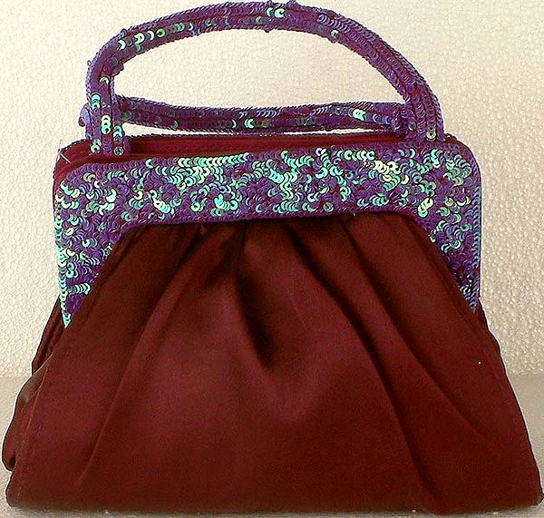 Bordeaux Handbag with Sequins