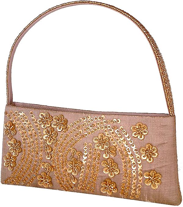 Charming Olive Pink Purse with Sequins