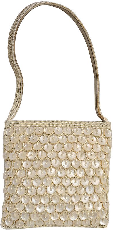 Mother of Pearl Handbag Beaded on Both Sides