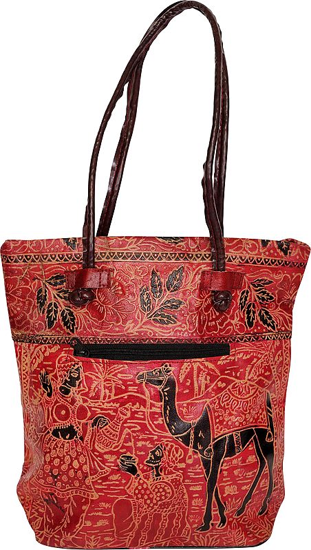 Red Omar Khayyam Shantiniketan Shopper Bag