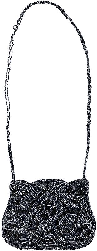 Densely Beaded Floral Handbag