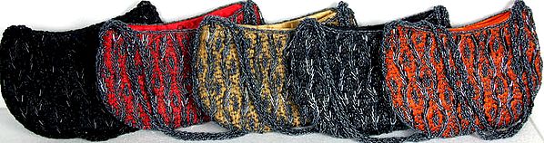 Lot of Five Boat Shaped Handbags with Densely Embroidered Beads