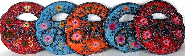 Lot of Five Heavily Beaded Handbags with Floral Embroidery