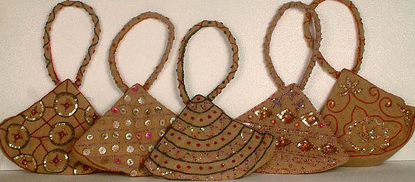 Lot of Five Arc Bags with Beads and Sequins