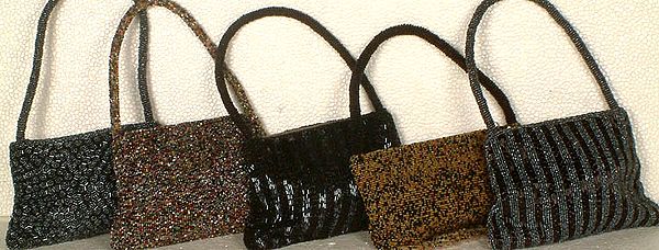 Lot of Five Assorted Heavily Beaded Bags
