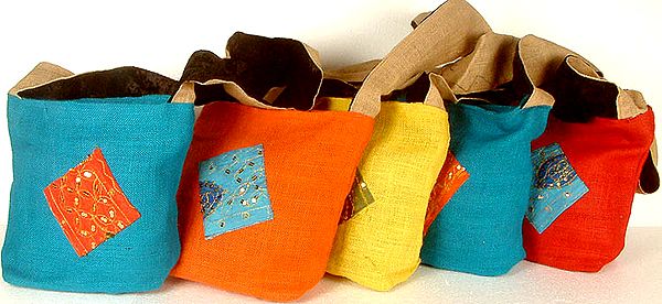 Lot of Five Shoulder Bags with Patchwork