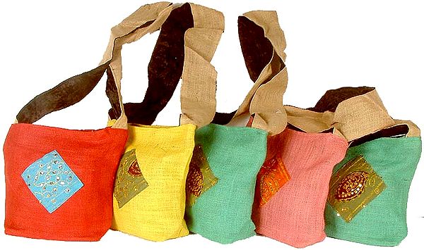 Lot of Five Shoulder Bags with Patchwork