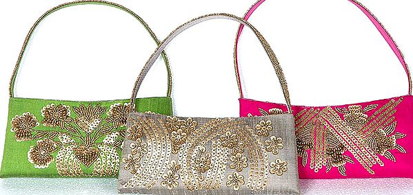 Lot of Three Handbags with All-Over Sequins and Beads