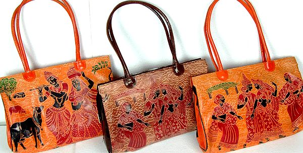 Lot of Three Radha Krishna Shantiniketan Bags