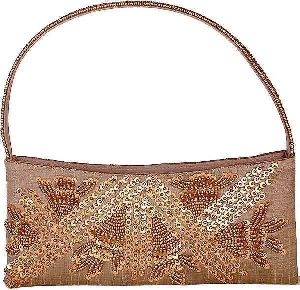 Olive Pink Purse with Heavy Sequins