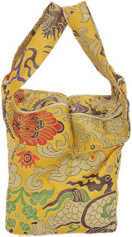 Golden Dragon Brocaded Handbag from Sikkim