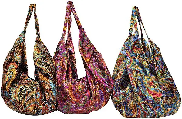 Lot of Three Satin Printed Backpacks