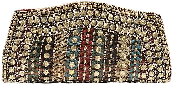 Rainbow Clutch Bag with Beadwork by Hand