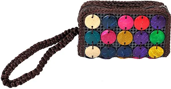 Multi-Colored Beaded Clutch Moblie Bag