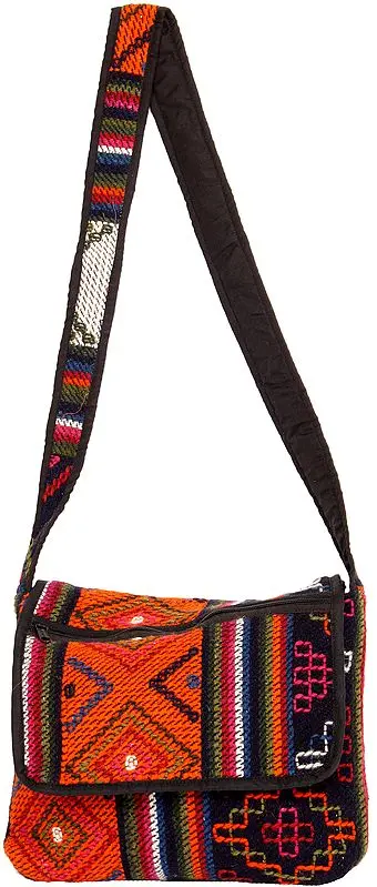 Multi-Color Shoulder Bag Hand-woven in Bhutan