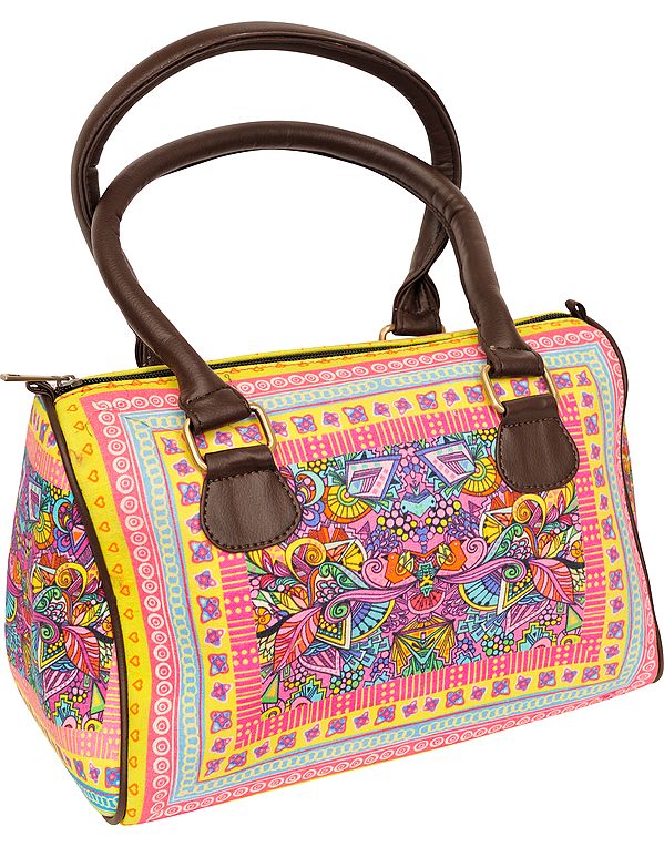 Multicolor Handbag from Jaipur with Digital Print