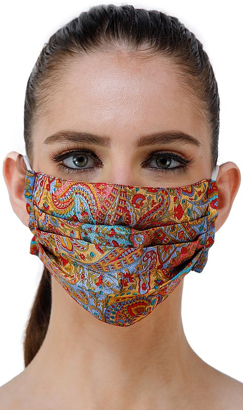 Multicolored Abstract Printed Two Ply Fashion Mask with Cotton Backing