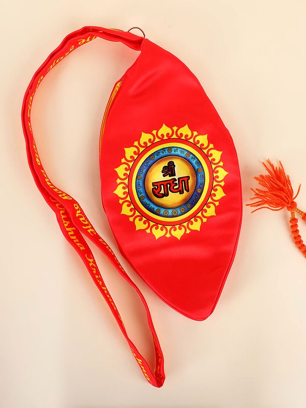 Shri Radha Krishna Mandli Polycotton Printed Gaumukhi Mala Japa Bag for Mantra Jaap