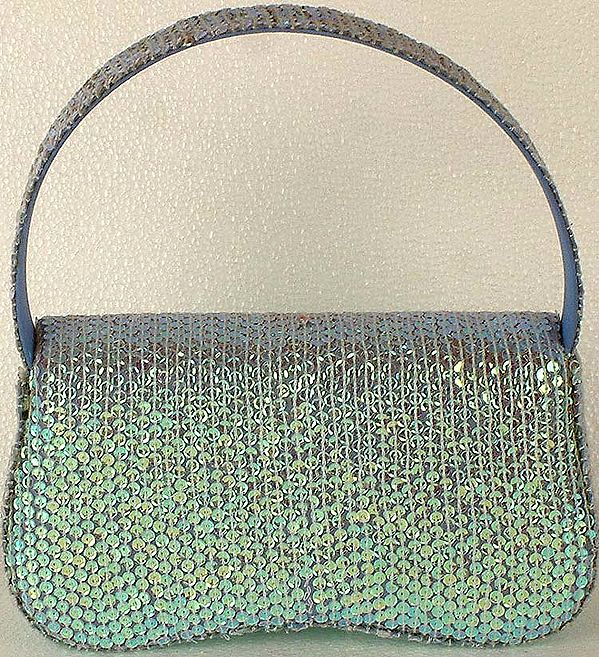 Tea-Green Purse with Sequins