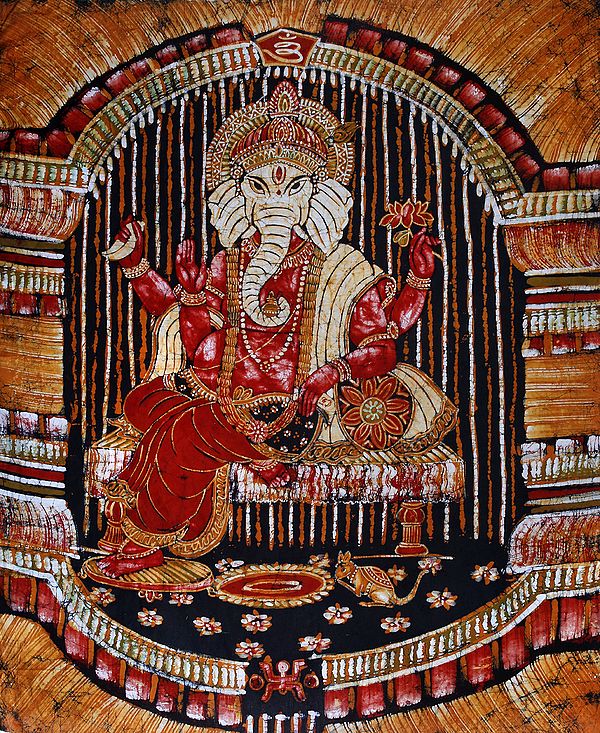 Lord Ganesha Poised on a Cushion Chowki