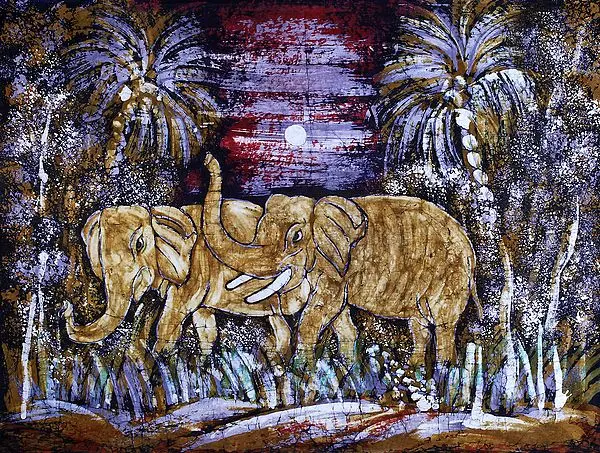Gentle Elephants Treading In The Night