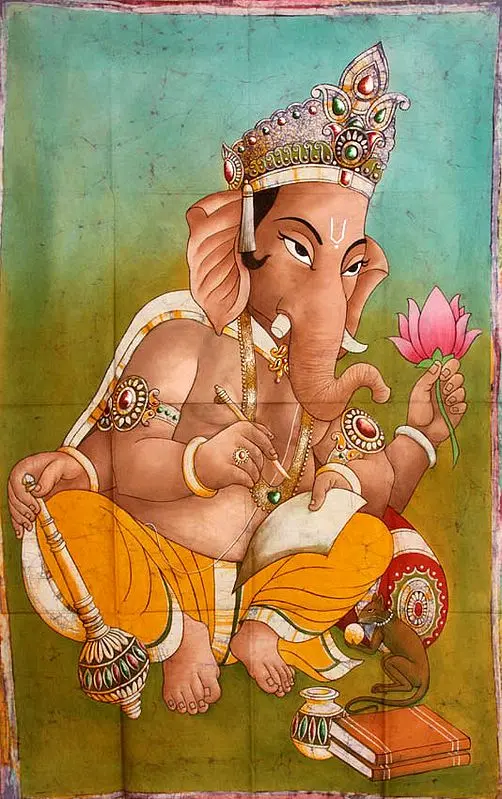 Ganesha Scripting the Mahabharata