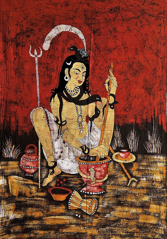 Shiva Prepares Bhang (Cannabis)
