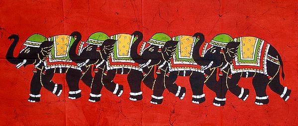 Procession of Decorated Elephants