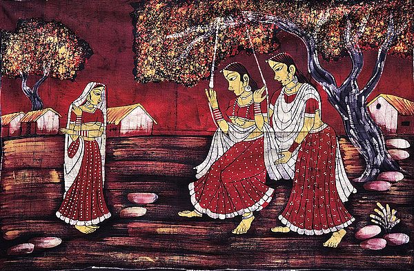 Radha Swings with Gopis