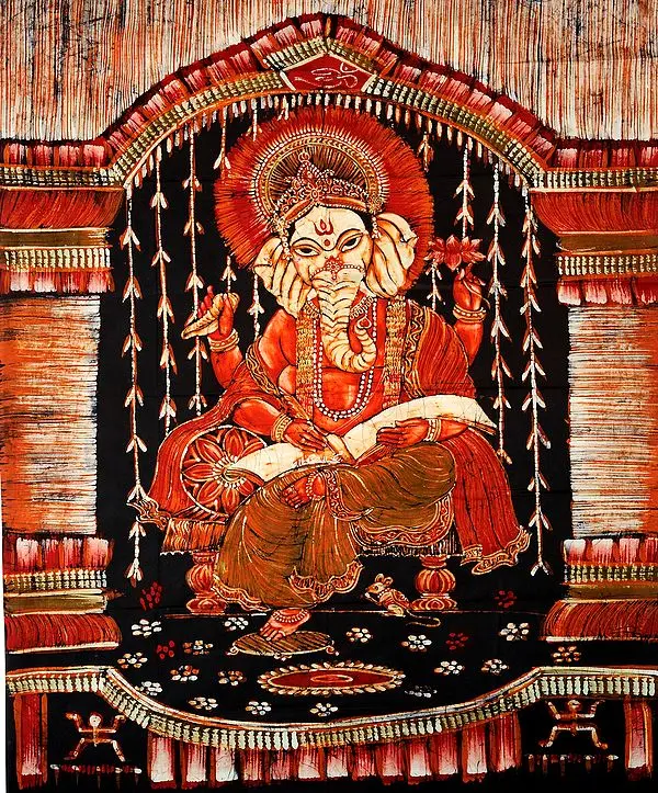 Lord Ganesha Scripting the Mahabharata