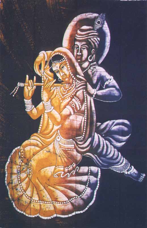 Krishna Teaches Radha to Play the Flute