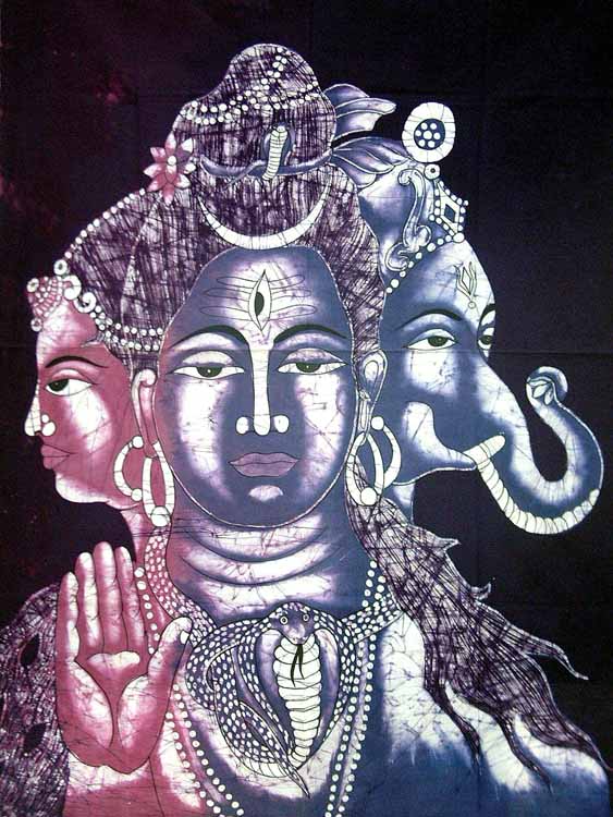 Shiva, Parvati, and Ganesha