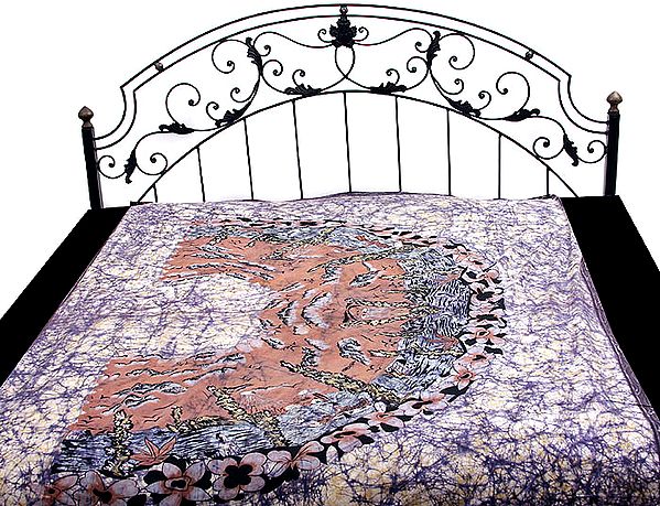 Batik Single-Bed Bedspread with Printed Natural Habitat