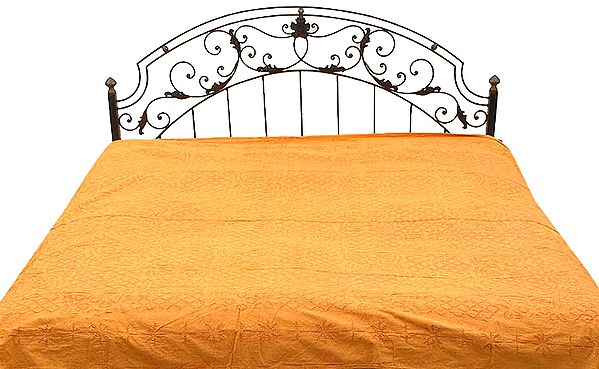 Amber Stone-washed Bedcover from Gujarat