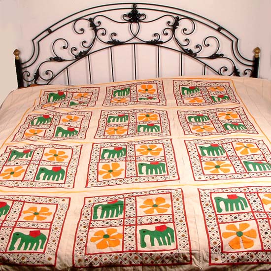Applique Bedspread with Embroidery