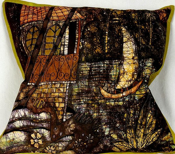 Batik Cushion Covers with Printed Lagoon