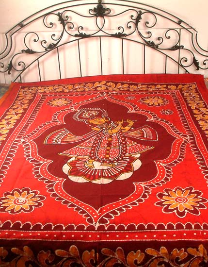 Batik Bedspread of Krishna as Venugopala