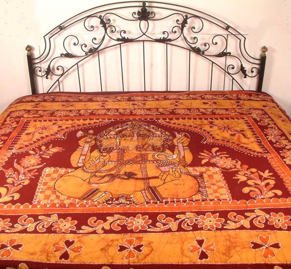 Batik Bedspread of Lord Ganesha