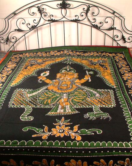 Batik Bedspread of Lord Ganesha