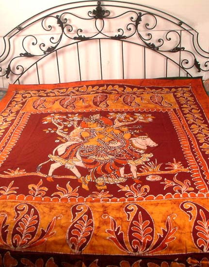 Batik Bedspread of Lord Krishna